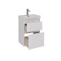 Тумба Lemark COMBI 50см под 1 раковину, подвесная/напольная, 2 ящика, цвет корпуса, фасада: Белый глянец