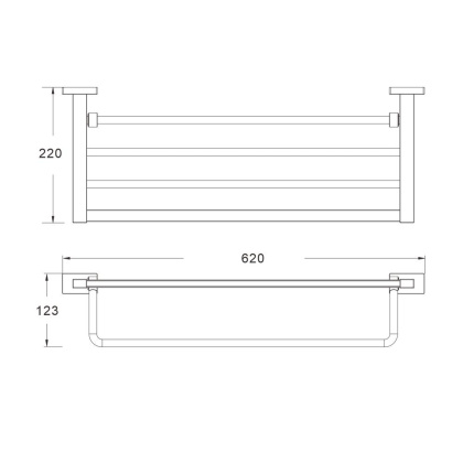 Полотенцедержатель с полкой, SG5608H Shevanik, Черный