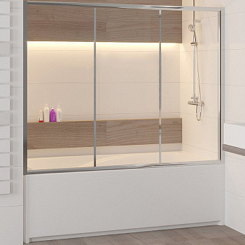 Шторка на ванну RGW Screens SC-41 150x150 04114115-11 профиль Хром стекло прозрачное