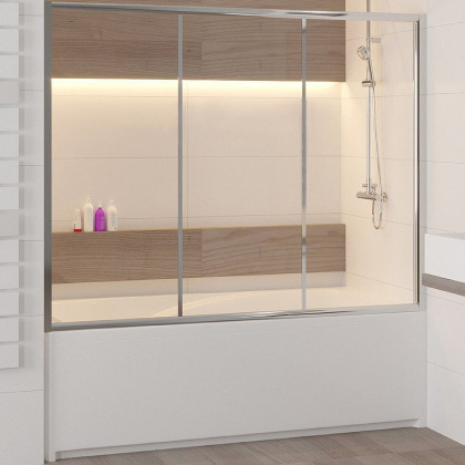 Шторка на ванну RGW Screens SC-41 150x150 04114115-11 профиль Хром стекло прозрачное