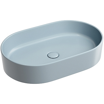 Умывальник чаша накладная овальная (цвет Серо-Голубой Матовый) Element 608*385*122мм