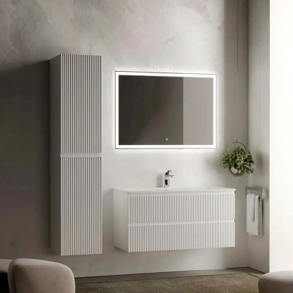 Тумба подвесная SANCOS Snob R 995х445х500, c двумя ящиками оснащенными доводчиками, Bianco, арт.SNR100W Тумба подвесная SANCOS Snob R 995х445х500, c двумя ящиками оснащенными доводчиками, Bianco, арт.SNR100W