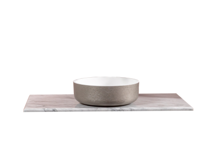 Столешница мрамор 101см Bianca Carrera под накладную раковину смесак сзади