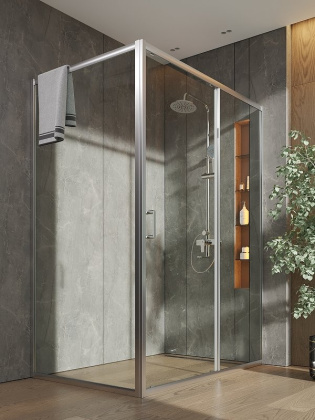 Душевой уголок Orange E23-14090TCR без поддона 140х90, стекло прозрачное