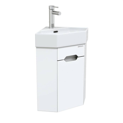 Тумба Onika Айленд 35 подвесная, белая, угловая (ум. Line)