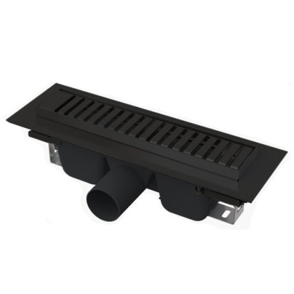 Водоотводящий желоб с порогами для перфорированной решетки, черный-мат