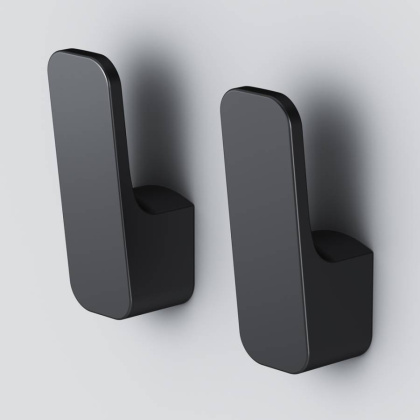 Набор Крючков для полотенец Func , 2 шт, 5,5х1,9х2,4 см, черный, A8F35622