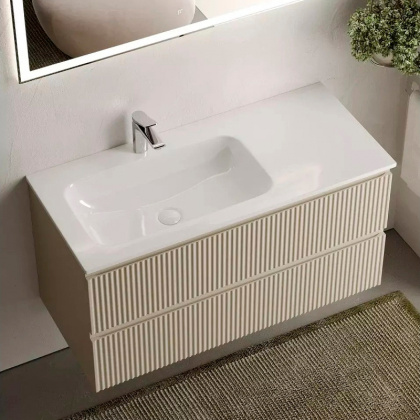 Тумба подвесная SANCOS Snob R левая 995х445х500, c двумя ящиками оснащенными доводчиками, Beige Soft , арт.SNR100LCE Тумба подвесная SANCOS Snob R левая 995х445х500, c двумя ящиками оснащенными доводчиками, Beige Soft , арт.SNR100LCE