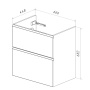 Тумба Lemark VEON 70см под 1 раковину, подвесная/напольная, 2 ящика, цвет корпуса, фасада: Белый глянец