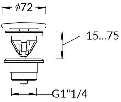 Донный клапан клик-клак с керамической крышкой, белый Донный клапан клик-клак с керамической крышкой, белый