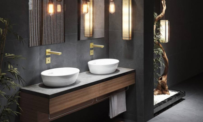 Смеситель для раковины встроенный, сенсорный Timo Selene 2073/17SM золото матовое