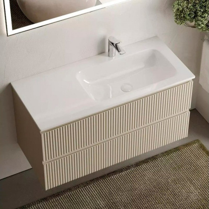 Тумба подвесная SANCOS Snob R правая 995х445х500, c двумя ящиками оснащенными доводчиками, Beige Soft , арт.SNR100RCE Тумба подвесная SANCOS Snob R правая 995х445х500, c двумя ящиками оснащенными доводчиками, Beige Soft , арт.SNR100RCE