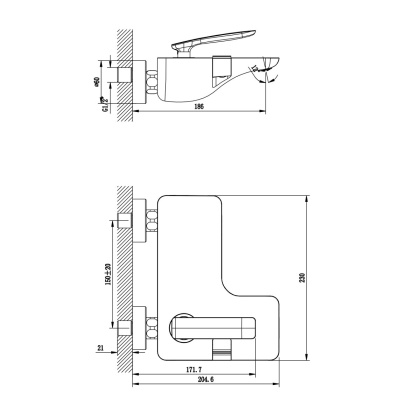 Смеситель Lemark  Bellario LM6802C для ванны Смеситель Lemark  Bellario LM6802C для ванны