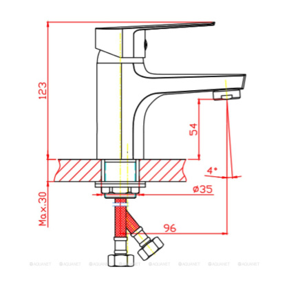 Смеситель для раковины Orange Loop M26-021w белый Смеситель для раковины Orange Loop M26-021w белый