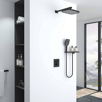Душевой комплект VSFW-321MT1RMB встраиваемый, термостатический, двухрежимный, черный