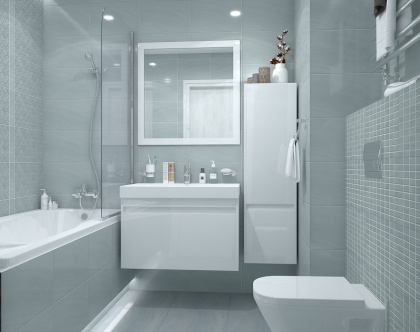 Плитка настенная 6373 Сияние голубой 25x40x8 (11шт/1,1м2), м2