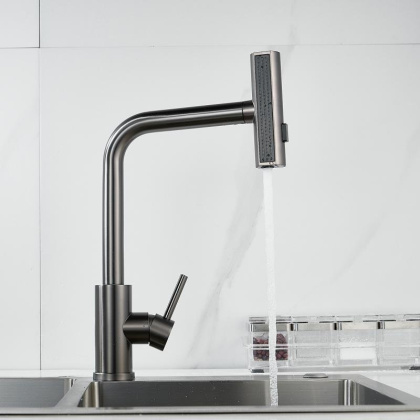 Смеситель для кухни с выдвижной лейкой Shevanik S263 S263T