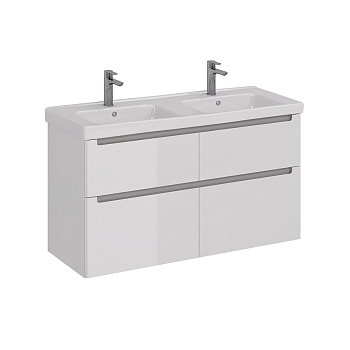 Тумба Lemark BUNO 125см под 2 раковины, подвесная/напольная,4 ящика, цвет корпуса, фасада: Белый глянец Тумба Lemark BUNO 125см под 2 раковины, подвесная/напольная,4 ящика, цвет корпуса, фасада: Белый глянец