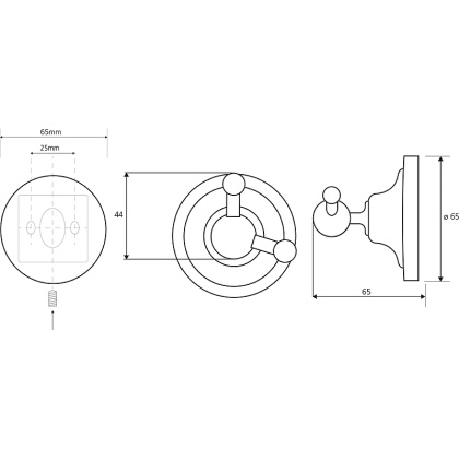 Двойной крючок Bemeta Retro Gold and Сhrom 144206038 Золото Хром Двойной крючок Bemeta Retro Gold and Сhrom 144206038 Золото Хром