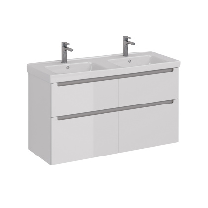 Тумба Lemark BUNO 125см под 2 раковины, подвесная/напольная,4 ящика, цвет корпуса, фасада: Белый глянец Тумба Lemark BUNO 125см под 2 раковины, подвесная/напольная,4 ящика, цвет корпуса, фасада: Белый глянец