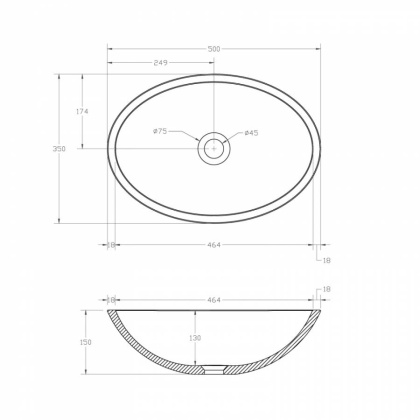 Раковина накладная прозрачная ABBER Kristall AT2802Onyx