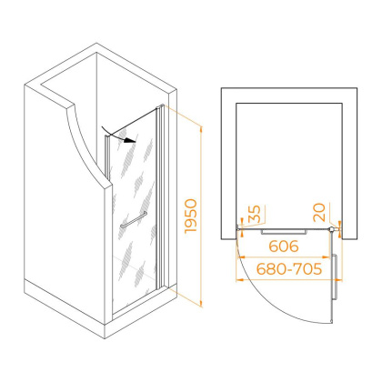 Душевая дверь RGW PA-103B, RGW 020810307-14 Душевая дверь RGW PA-103B, RGW 020810307-14