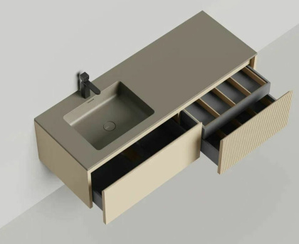 Подвесная тумба Domino 1400, эмаль, под встраиваемую раковину