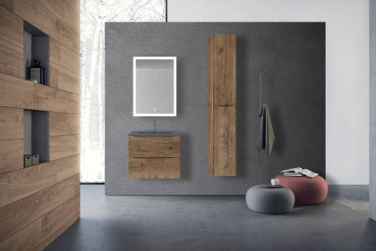 База под керамическую раковину Mia 600 подвесная, 2 выкатных ящика soft close, V.Oak База под керамическую раковину Mia 600 подвесная, 2 выкатных ящика soft close, V.Oak