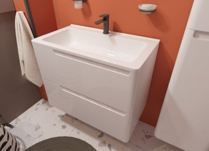 Тумба подвесная под умывальник Kare Luxe 800х450 2 ящика (ШхГхВ) 798х446х607 Тумба подвесная под умывальник Kare Luxe 800х450 2 ящика (ШхГхВ) 798х446х607