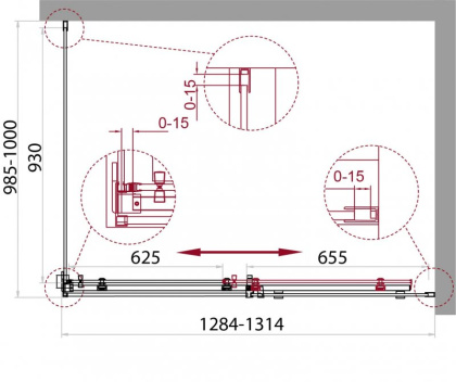 ACQUA-AH-1-150/100-C-Cr Душевой уголок