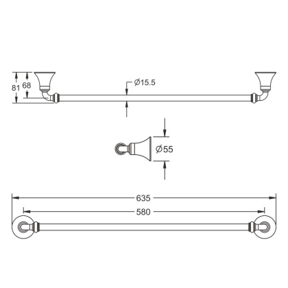 Полотенцедержатель, RG1217 Rose, Хром Полотенцедержатель, RG1217 Rose, Хром