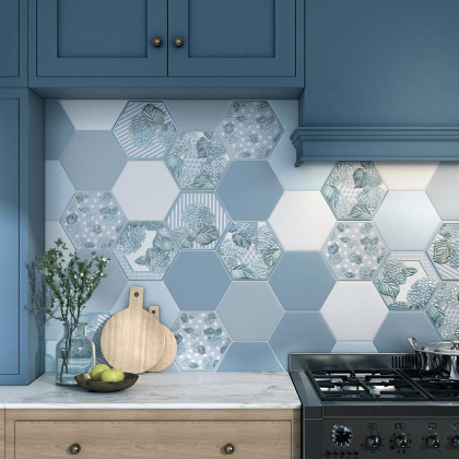 Плитка настенная 24006 Аньет голубой 20*23*7,9(22шт/0,76м2), м2