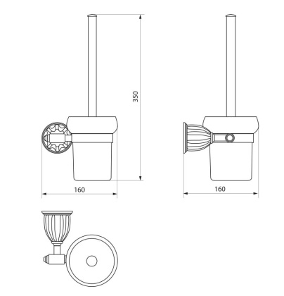 Ерш для туалета RUSH Socotra, 4х20х16 см, хром и белый, ST12710