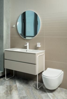 Тумба без раковины Vallessi 100*46cm Grey Stone 2 полки 837-100-GS Boheme