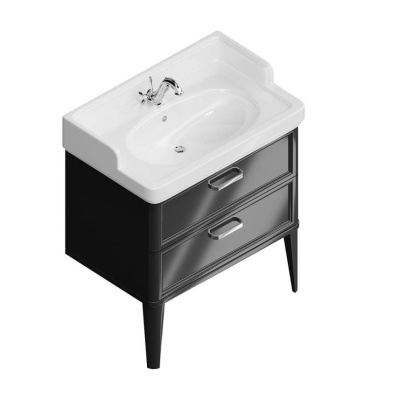 Тумба с раковиной Kerama Marazzi Pompei 80 см PO.M.80.2\BLK глянцевый черный Тумба с раковиной Kerama Marazzi Pompei 80 см PO.M.80.2\BLK глянцевый черный