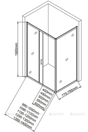 Душевая дверь Aquanet SD-1000A 100, прозрачное стекло