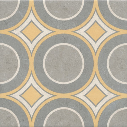 Декор VT\A466\5009 Эрмитаж 7 желтый/оранжевый/серый 20см*20см*6,9мм (1уп/10шт/)матовый, шт