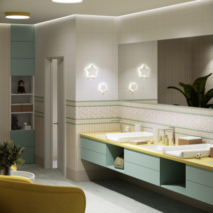 Декор VT\A456\5009 Весна 5 розовый/белый 20см*20см*6,9мм (1уп/10шт/)матовый, шт