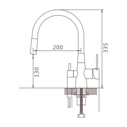 Смеситель для кухни с гибким изливом Shevanik S668G