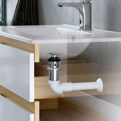 Сифон для умывальника и биде EXCELLENT с трубой (белый)