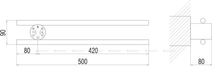 Полотенцесушитель Terminus Полка Электро П2 КРУГ 500х90