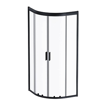 W90G-401-080BT Душевое ограждение Gem 1/4 Rond 80x80 стекло прозрачное, профиль Черный матовый, без