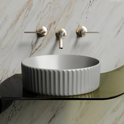 Умывальник чаша накладная круглая (цвет Антрацит Матовый) Element 360*360*115мм