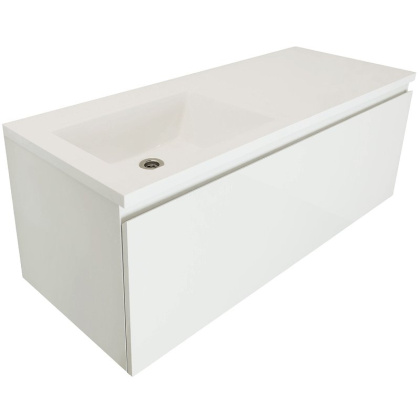 Комплект мебели Dallas Luxe 1400х482 левосторонний подвесной 1 ящик (ШхГхВ) 1392х476х430