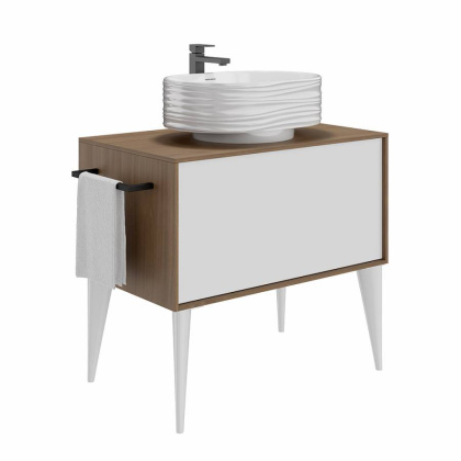 Раковина ARTBASIN Sabbia накладная 50, белая глянцевая SA.wb.50\WHT