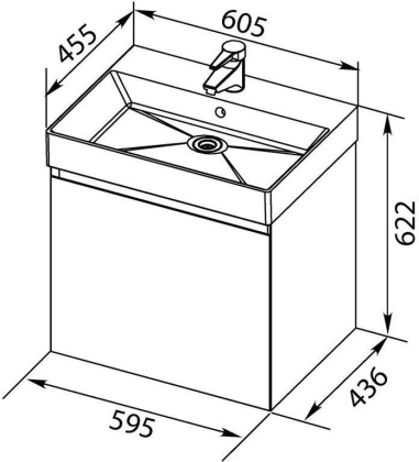 Тумба под раковину Aquanet Нью-Йорк 60 орех