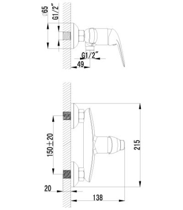 Смеситель Lemark Plus Advance LM1203C для душа Смеситель Lemark Plus Advance LM1203C для душа