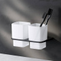 Двойной стеклянный стакан Inspire V2.0 с настенным держателем, 10х15х10 см, белый, A50A343422