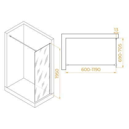 Душевая перегородка RGW WA-010B, RGW 351001007-14 Душевая перегородка RGW WA-010B, RGW 351001007-14