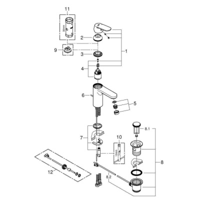 Смеситель для раковины Grohe Eurosmart Cosmopolitan 23325000 хром